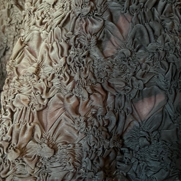 Tan Brown Black Blouse Ombre Style High Collar by Lezley George London M-L - Picture 3 of 7